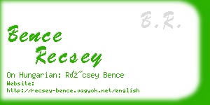 bence recsey business card